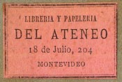Libreria y Papeleria del Ateneo, Montevideo, Uruguay (27mm x 18mm, ca.1890s).