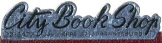 City Book Shop, Johannesburg, South Africa (52mm x 13mm, ca.1954)