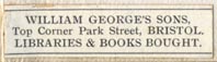 William George's Sons, Bristol, England (32mm x 8mm)