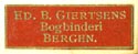 Ed. B. Giertsen, Bergen, Norway (20mm x 6mm, ca.1897)