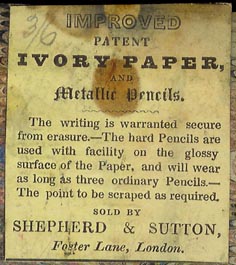 Shepherd & Sutton, London, England (38mm x  43mm, ca.1846). Courtesy of Peter Christian Pehrson.