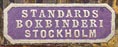 Standards Bokbinderi, Stockholm, Sweden (19mm x 7mm).